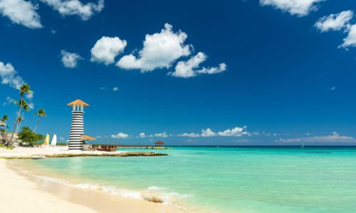 Lighthouse,On,The,Beach,Of,The,Caribbean,,Dominican,Republic,,Bayahibe